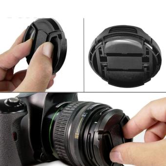 Lens Cover 58mm DSLR Camera Anti Lost Rope - Penutup Lensa Kamera Tali - Hitam