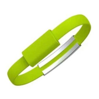 Silicon Wrist Bracelet Micro USB to USB for Smartphone - Hijau