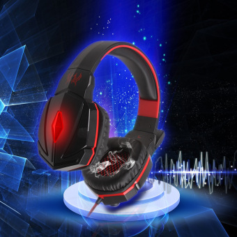 KOTION EACH G4000 LED Light Stereo Noise Cancelling Gaming Headset HiFi Driver with Mic(Black and Red)