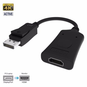 FOINNEX Active Displayport to HDMI, 4K DP to HDMI Male to Female Active Audio and Video Adapter Supports ATI Eyefinity Multi-screen Display Function and Resolutions Up to 4K in Black - intl