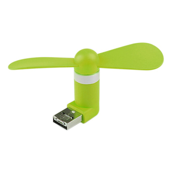 Amart 2 in1 Portable Mini Micro USB Fan for PC Tablets Android Smartphone Green - intl