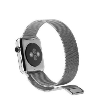 Bluesky Apple Watch band, dengan kunci magnet yang unik, 38 mm lingkaran Stainless Steel Band gelang tali pengikat untuk Apple Watch 38 mm semua model tanpa gesper diperlukan, Perak