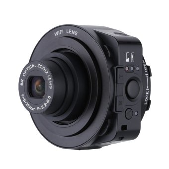 AMKOV JQ-1 Mini Selfie Lens-style Digital Camera Camcorder Wifi20MP 5X Optical Zoom Full HD 1080P 30fps PC Camera - Intl