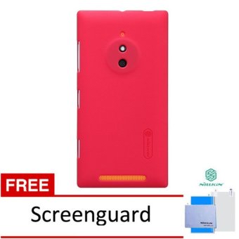 Nillkin For Nokia Lumia 830 Super Frosted Shield Hard Case Original - Merah + Gratis Anti Gores Clear