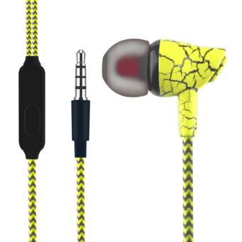 Ajusen 100% batu asli mewah zirkon Stereo 3.5 mm headphone earbud dengan telinga untuk telepon dengan mikrofon dan Remote - Internasional