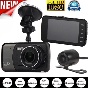 4'' Dual Lens Camera HD 1080P Car DVR Vehicle Video Dash Cam Recorder G-Sensor - intl
