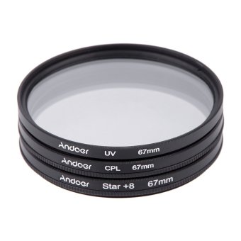 Andoer 67mm Filter Set UV + CPL + Star 8-Point Filter Kit with Case for Canon Nikon Sony DSLR Camera Lens