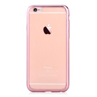 Devia 0.8mm Plated TPU Soft Shell for iPhone 7 + Tempered Glass Screen Protector - Rose Gold - intl