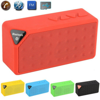Acediscoball X3 Speaker Mini Bluetooth USB disebut TF FM suara musik portabel nirkabel kotak pengeras suara sub Woofer dengan mikrofon (merah)