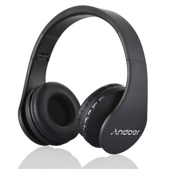 Andoer LH-811 Digital Nirkabel Bluetooth Headphone (Hitam)