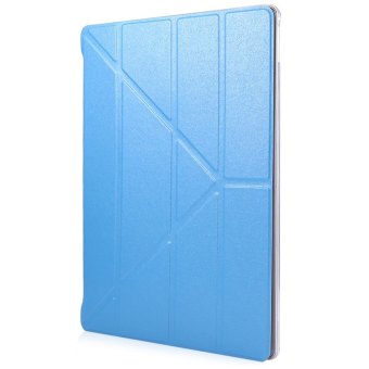 TimeZone Ultra Slim Leather Wake Sleep Smart Cover Hard Back Case with Stand Function for iPad Pro (Blue)