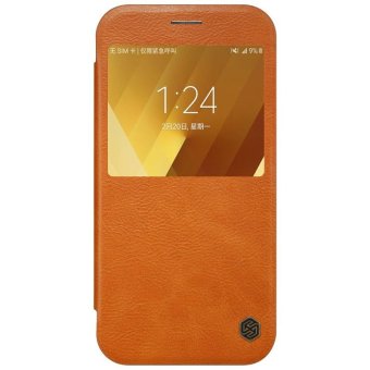 Nillkin For Samsung Galaxy A3 2017 A320 (4.7\") Phone Cases Flip Leather Case 360 degree protection Open Window Business Style (Brown) - intl