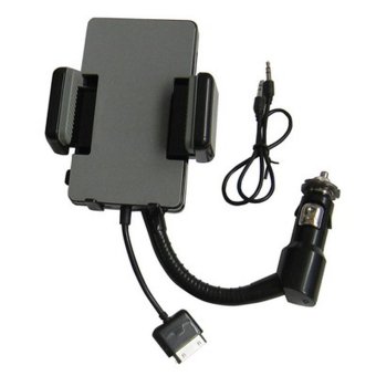 Blz Apple 3 in 1 Universal All Channel FM Transmitter Car Charger Hands Free Kit edisi iPhone 4 - Hitam