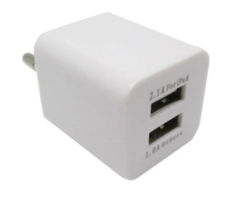 Dual USB Charger Europe Socket Plug - JBL1309 - Putih