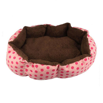 HomeGarden Cute Pet Bed Soft Flannel Warm Pink