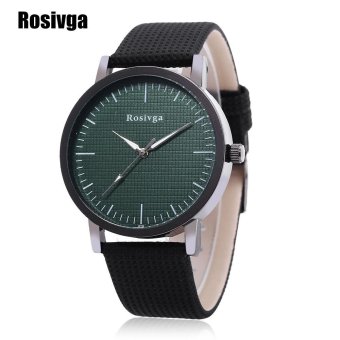 S&L Rosivga 829 Unisex Quartz Watch Luminous Mesh Pattern Leather Strap Water Resistance Wristwatch (Green) - intl