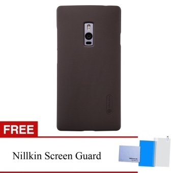 Nillkin Frosted Shield Hard Case untuk One Plus 2 (A2001) - Coklat + Gratis Nillkin Screen Protector