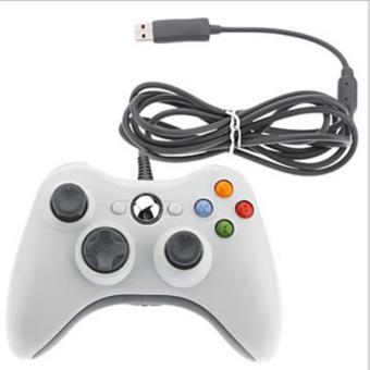 Microsoft Stick Xbox 360 Controller Cable Wired Gamepad Joystick Original For Xbox 360 / PC Windows / Stik Game Kabel - Putih