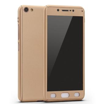 360 Full Body Coverage Protection Hard Slim Ultra-thin Hybrid Case Cover & Skin with Tempered Glass Screen Protector for vivo X7 Plus (Gold) - intl