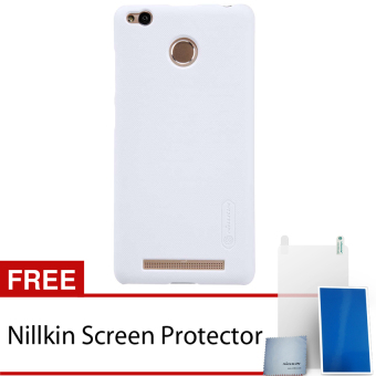 Nillkin For Xiaomi Redmi 3 Pro Super Frosted Shield Hard Case Original - Putih + Gratis Anti Gores Clear