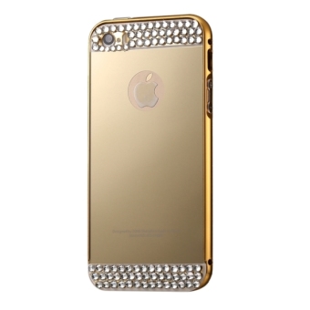 SUNSKY Metal Plating Bumper Frame + Acrylic Back Cover Combination Case for iPhone 5/5s (Gold)