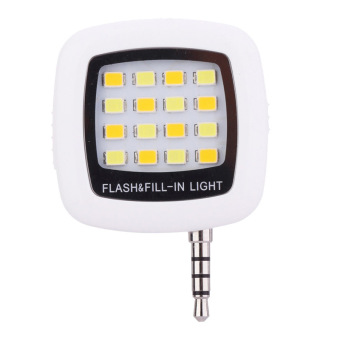 GAKTAI Portable Rechargeable Mini 16 Selfie Flash LED Camera Lamp Light For All Phone (White) - intl