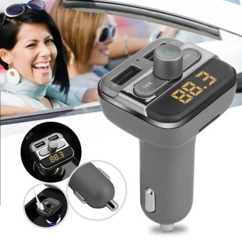 New Bluetooth Car Kit Wireless FM Transmitter Dual USB Charger Audio MP3 Player - intl