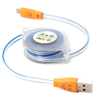 Emyli Kabel Data Tarik Kabel Cas / USB Bisa Menyala 1 Meter - Biru