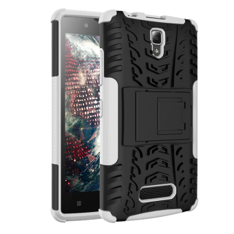 Dual Armor Stand Combo Case for Lenovo A2010 (White)