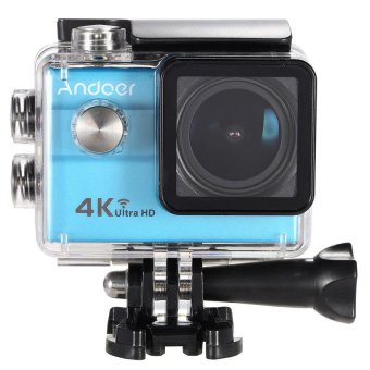 Andoer�x8B Ultra HD Action Sports Camera 2.0�x9D LCD 16MP 4K 25FPS1080P60FPS 4X Zoom WiFi 25mm 173 Degree Wide-Lens Waterproof 30MCar DVRDV Cam Diving Bicycle (Blue) - intl