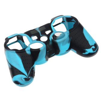 360WISH Camouflage Silicone Protective Case for PS3 Controller Black + Blue