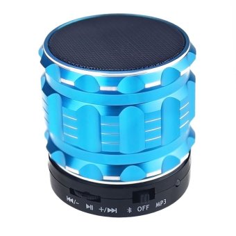 Portable Mini Bluetooth Speakers Metal Steel Wireless Smart Hands Free Speaker Support SD Card For Mobile Phone (Blue)