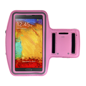 ELENXS Sport Running Arm Band Case For Samsung Galaxy Note 2 3 Nylon Workout Gym Jogging Flexible Pink