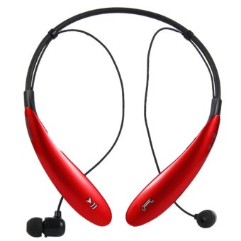 Headphone Olahraga Headphone HBS-800 Bluetooth V4.0 Stereo Headset Headphone Nirkabel Headphone untuk iPhone Samsung Runing Fitness Headset (Merah) - intl