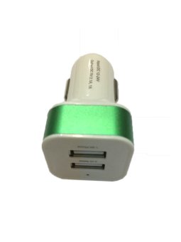 Icantiq Car Charge/Charger Mobil USB 2in1 Output 5V-2.1 A- Hijau