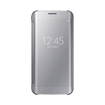 Clear View Mirror Flip Cover Case For Samsung Galaxy S6 Edge Mobile Phone Case Skin (Color:Silver)