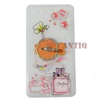 QCF Softcase Flower Oppo Neo 7 A33 Case Femininity & Shine Swarovsky Holder Ring Softshell / Jellycase / Silicone Case / Softcase Oppo - Holder Fish + Parfume