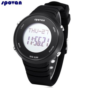 S&L SPOVAN SPV900L Male Digital Sport Watch Heart Rate Tracker 3D Intelligent Pedometer SPL Wristwatch (Black) - intl