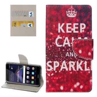 Huawei P8 Lite (2017) and Honor 8 Lite KEEP CALM And SPARKLE Words Pattern Horizontal Flip Leather Case With Holder and Card Slots and Wallet - intl
