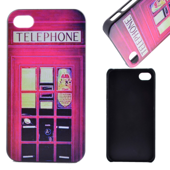 For Apple iPhone 4 4S Case Moonmini Hard PC Snap-On Back Case Cover Shell Protector - Telephone Booth - intl