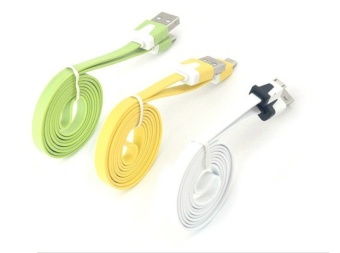 3M Micro USB Cable Flat Noodle USB 2.0 A Male To Micro Sync Charging Cables for Android Phones(Green) - Intl