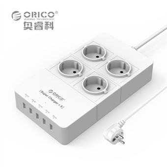 ORICO HPC-4A5U Home Office 4 AC EU Surge Protection with 5 Port USB Charger -(White) - intl