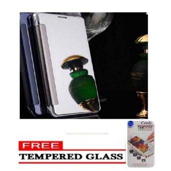 Case Executive Chanel Samsung J7 Prime Flipcase Flip Mirror Cover S View Transparan Auto Lock Casing Hp-Silver Free Candy Original Tempered Glass
