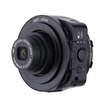 AMKOV Wifi 20MP 1080P 30fps 5X Optical Zoom Full HD DSLR Mini Selfie Lens-style PC Camera (Black)