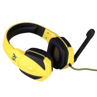 Stereo Gaming Headphone Headset Headband with Mic Volume Control for PC Game(Yellow)