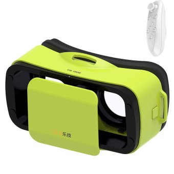 LEJI VR Mini VR Box III Virtual Reality Glasses 3D VR Helmet Cardboard for Smart Phone PK VR BOX + Gamepad(Green)