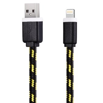 TimeZone 2M Colorful Nylon Braided 8 Pin Transfer Data Sync Line Charging Cable for iPhone 6 / 6s (Black)