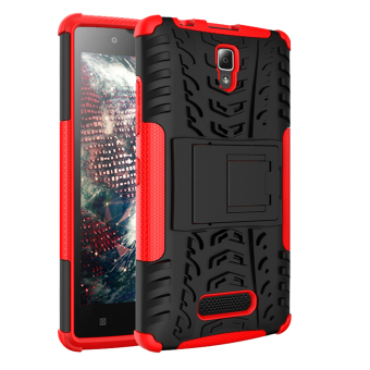 Dual Armor case with Stand Combo Case for Lenovo A2010 (Red)