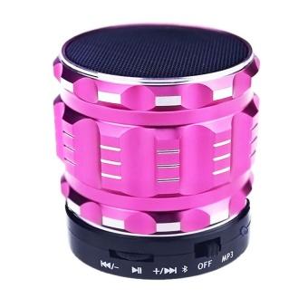 S28 Portable Mini Bluetooth Speakers Metal Steel Wireless SmartHandsFree Speaker With FM Radio Support SD Card Super BassSpeaker(Pink) - intl
