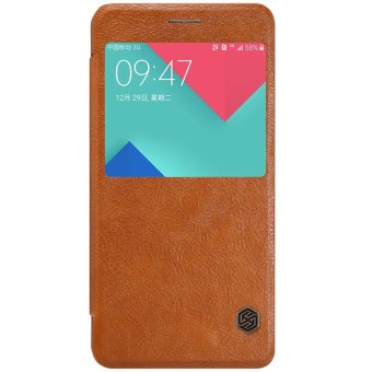 NILLKIN Leather Case for Samsung Galaxy A5 2016 A510F A510 A5100 Qin Series 360 degree protection PU Flip Cover Open View Window (Brown) - intl